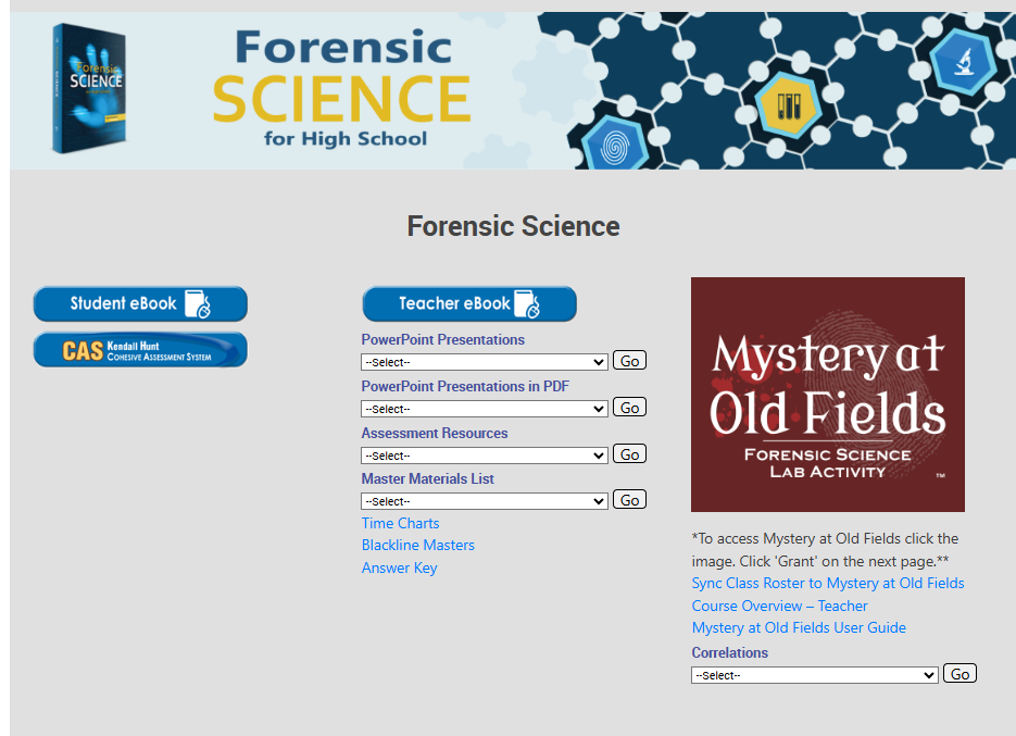Screen shot of Forensic Science 3.0 product page